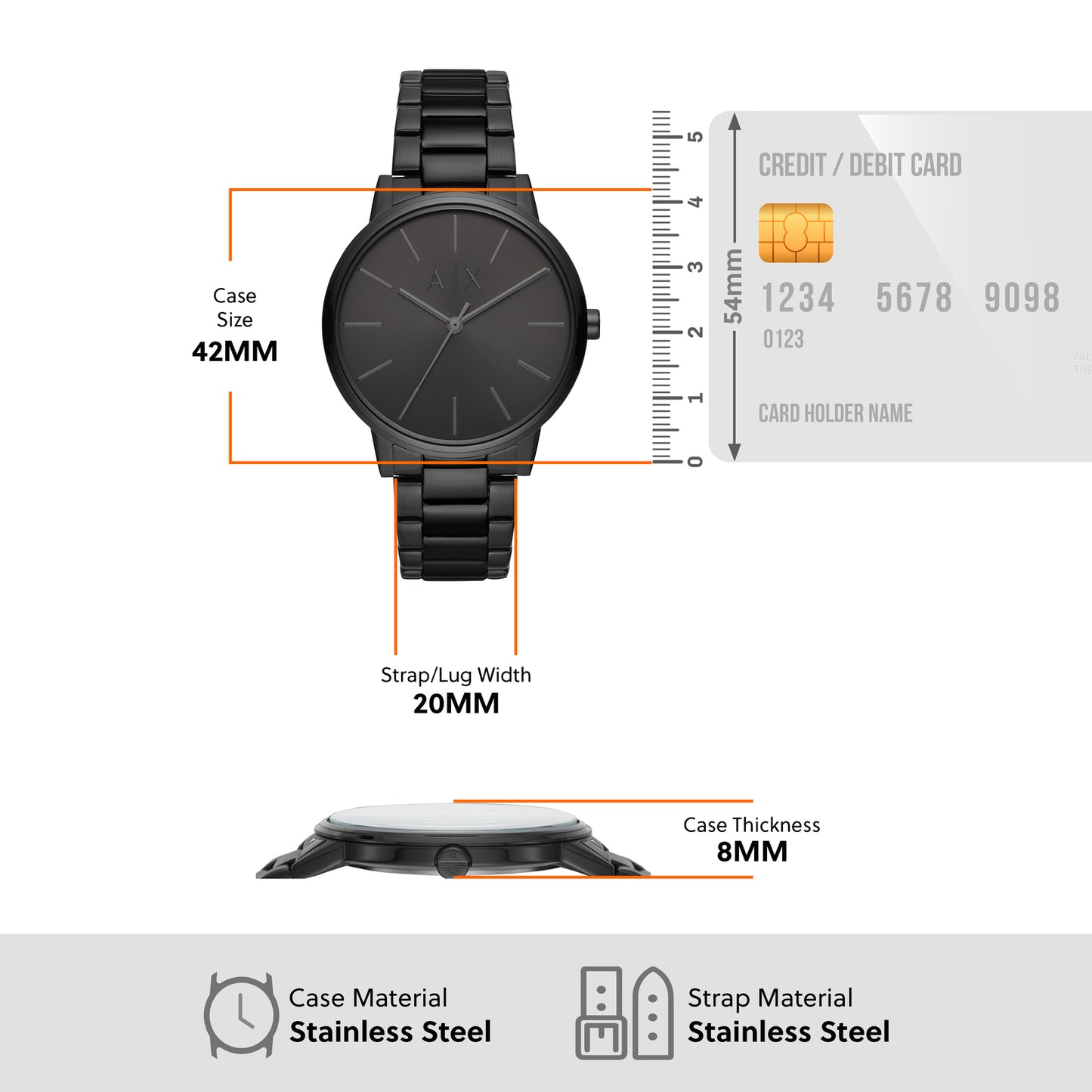 Armani Exchange Analog Black & Stainless Steel Men's Watch AX2701