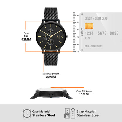 Armani Exchange Analog Black & Stainless Steel Men's Watch AX2716