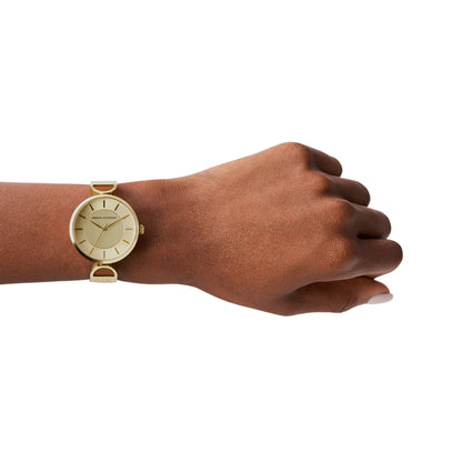 Armani Exchange Analog Gold & Leather Women's Watch AX5324