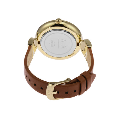 Armani Exchange Analog Gold & Leather Women's Watch AX5324