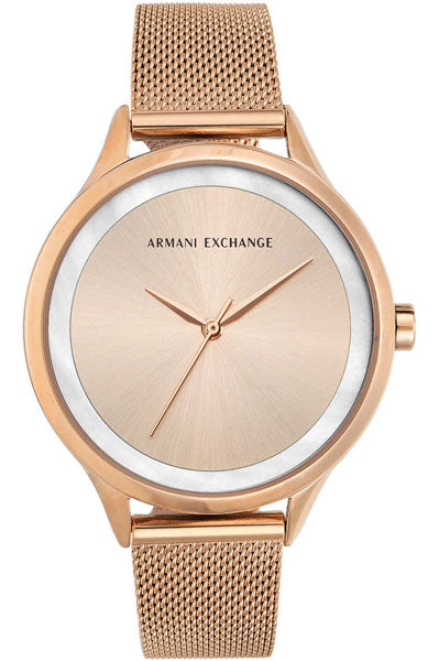 Armani Exchange Analog Rose Gold & Stainless Steel Women's Watch AX5602