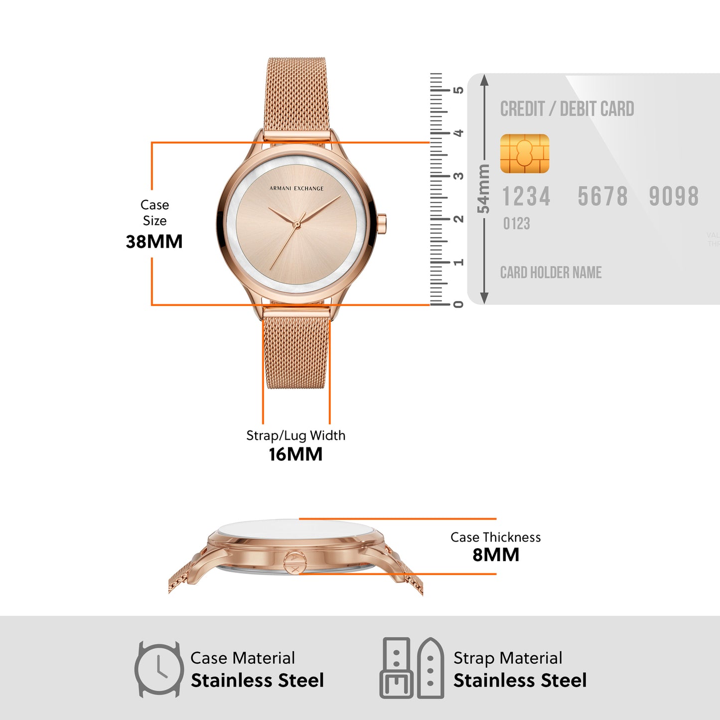 Armani Exchange Analog Rose Gold & Stainless Steel Women's Watch AX5602