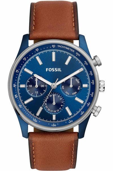 Fossil Analog Blue & Leather Men's Watch BQ2512