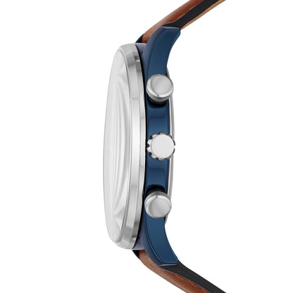 Fossil Analog Blue & Leather Men's Watch BQ2512