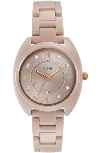 Fossil Analog Rose Gold & Ceramic Women's Watch CE1110