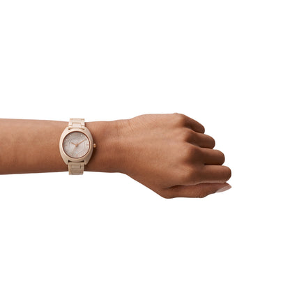 Fossil Analog Rose Gold & Ceramic Women's Watch CE1110
