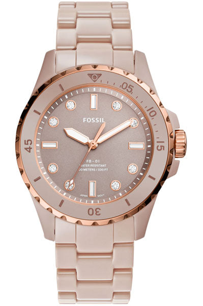 Fossil Analog Brown & Ceramic Women's Watch CE1111