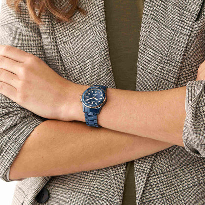 Fossil Analog Blue & Ceramic Women's Watch CE1125