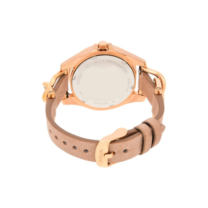 Fossil Analog Beige & Leather Women's Watch ES3466