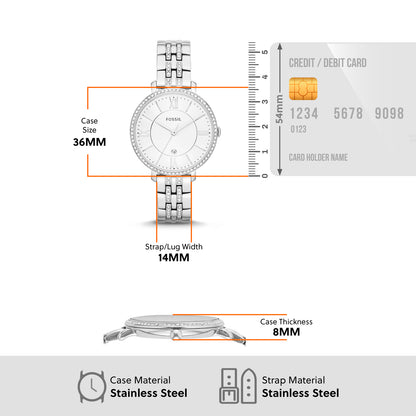 Fossil Analog Silver & Stainless Steel Women's Watch ES3545