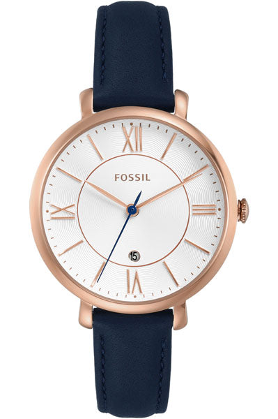 Fossil Analog Silver & Leather Women's Watch ES3843