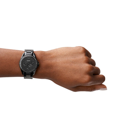Fossil Analog Black & Stainless Steel Women's Watch ES4519