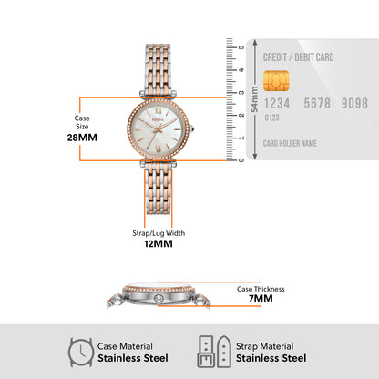 Fossil Analog Silver & Stainless Steel Women's Watch ES4649