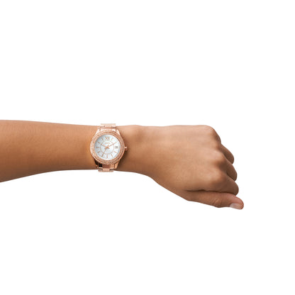 Fossil Analog Mother Of Pearl & Stainless Steel Women's Watch ES5131