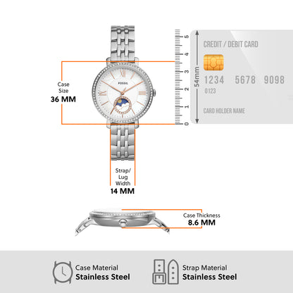 Fossil Analog Mother Of Pearl & Stainless Steel Women's Watch ES5164