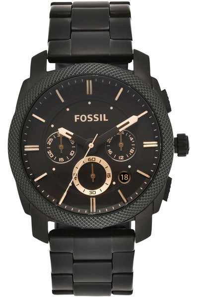 Fossil Chronograph Black & Stainless Steel Men's Watch FS4682