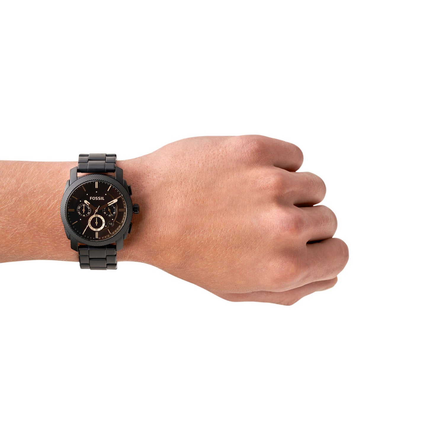 Fossil Chronograph Black & Stainless Steel Men's Watch FS4682