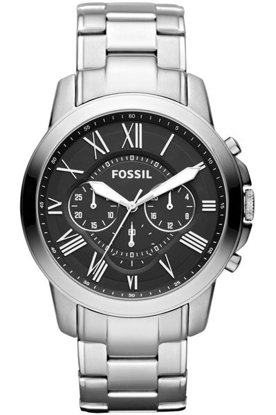 Fossil Chronograph Black & Stainless Steel Men's Watch FS4736
