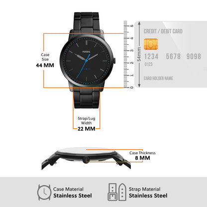 Fossil Analog Black & Stainless Steel Men's Watch FS5308