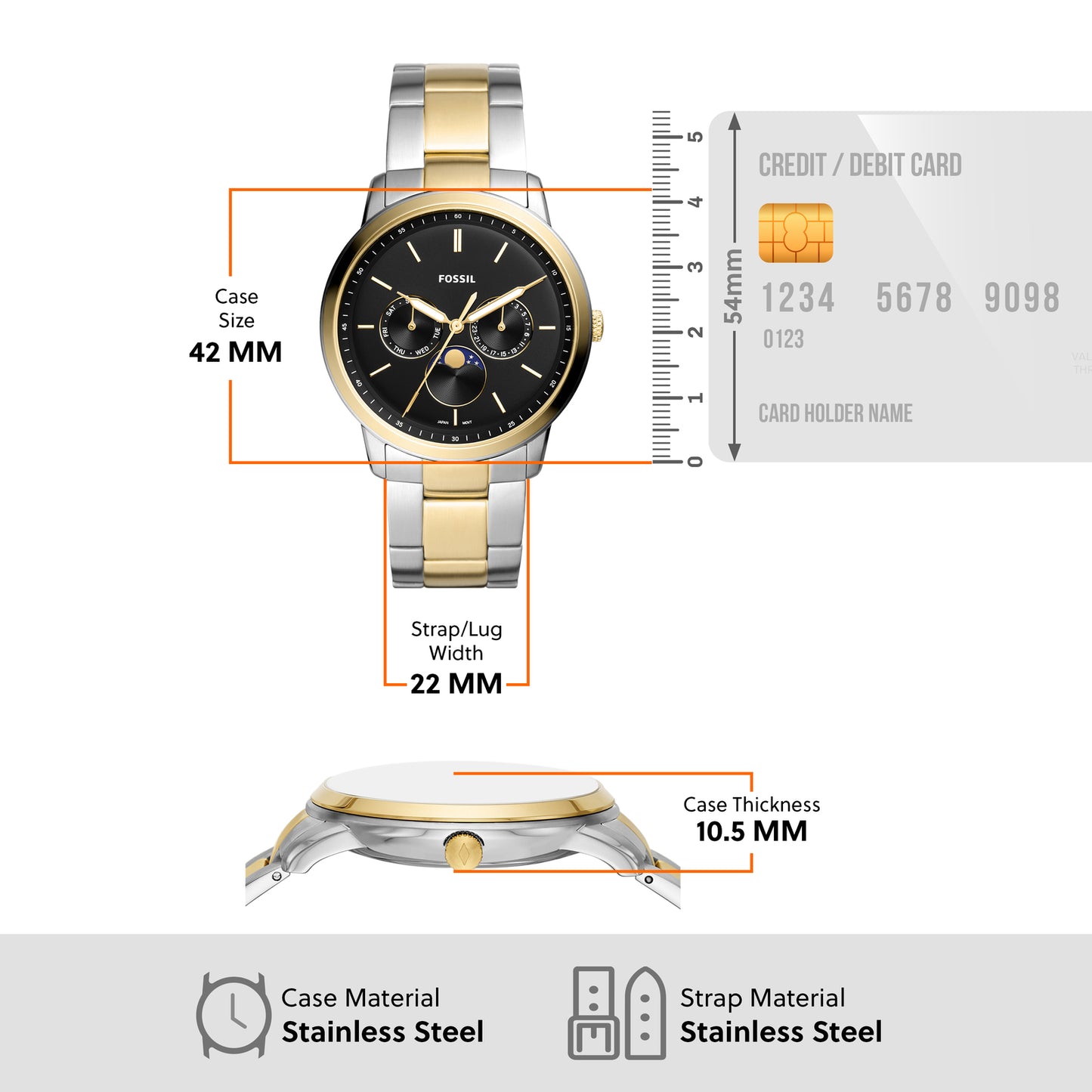 Fossil Analog Black & Stainless Steel Men's Watch FS5906