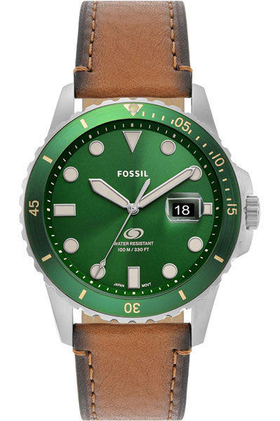 Fossil Analog Green & Leather Men's Watch FS5946