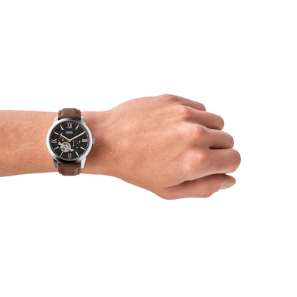 Fossil Analog Black & Leather Men's Watch ME3061