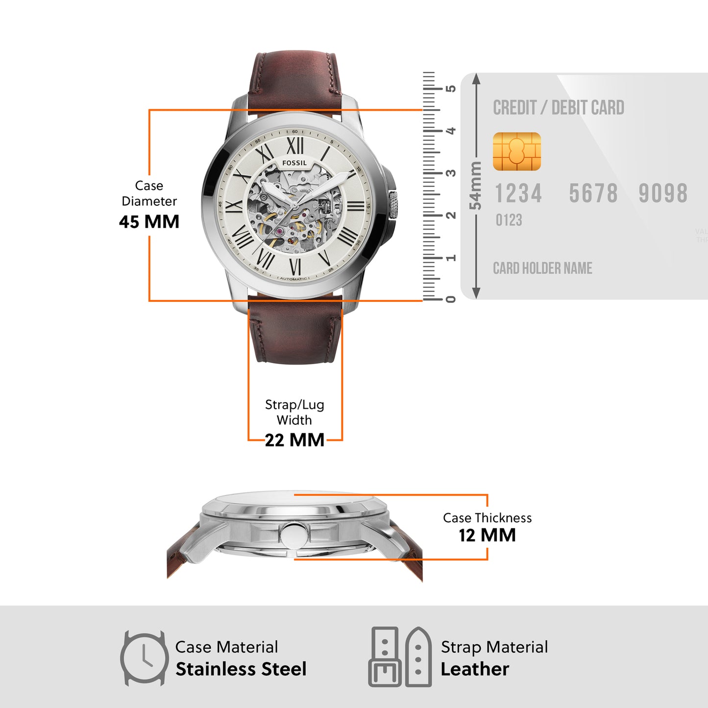 Fossil Analog Beige & Leather Men's Watch ME3099