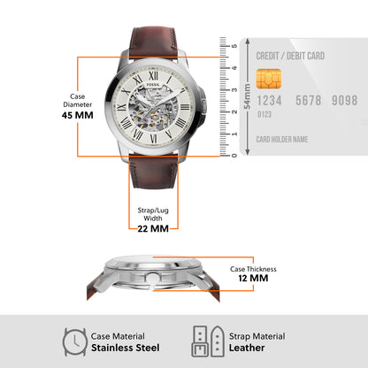 Fossil Analog Beige & Leather Men's Watch ME3099