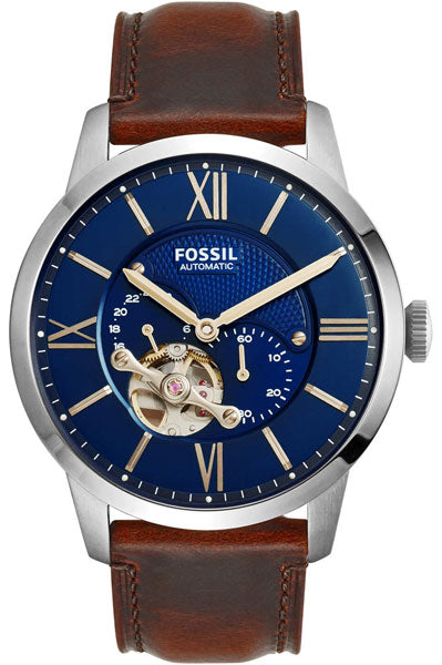 Fossil Analog Blue & Leather Men's Watch ME3110