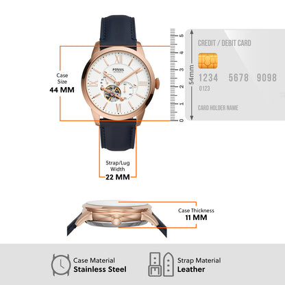 Fossil Analog White & Leather Men's Watch ME3171