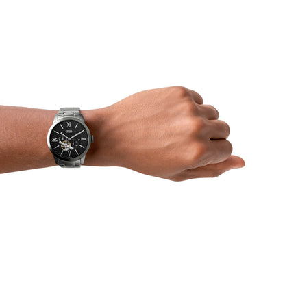 Fossil Analog Black & Stainless Steel Men's Watch ME3172