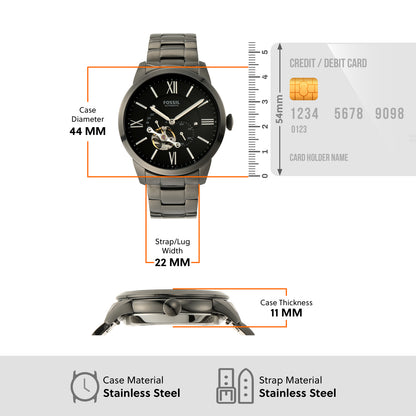 Fossil Analog Black & Stainless Steel Men's Watch ME3172