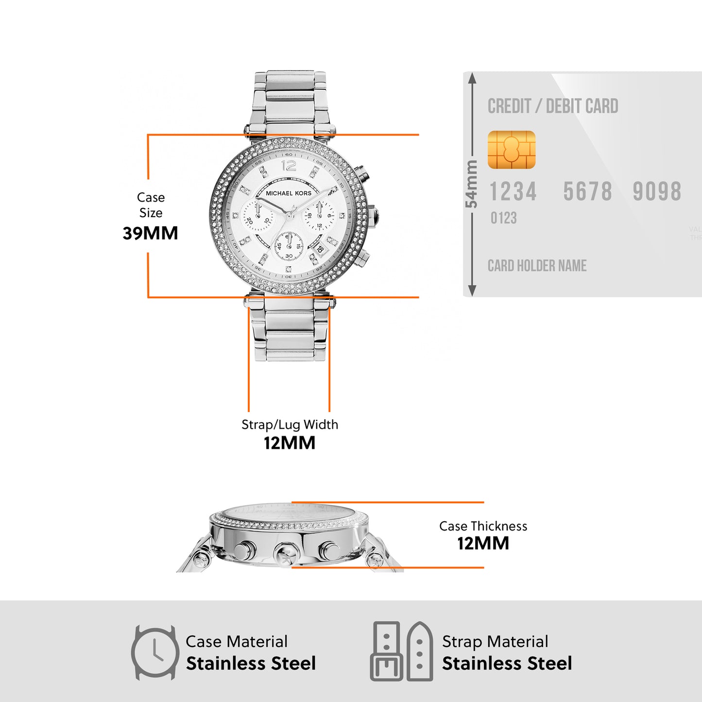 Michael Kors Chronograph Silver & Stainless Steel Women's Watch MK5353