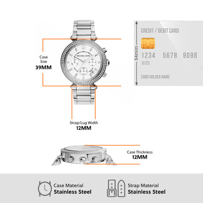 Michael Kors Chronograph Silver & Stainless Steel Women's Watch MK5353