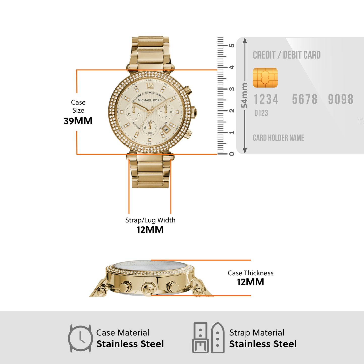 Michael Kors Chronograph Gold & Stainless Steel Women's Watch MK5354