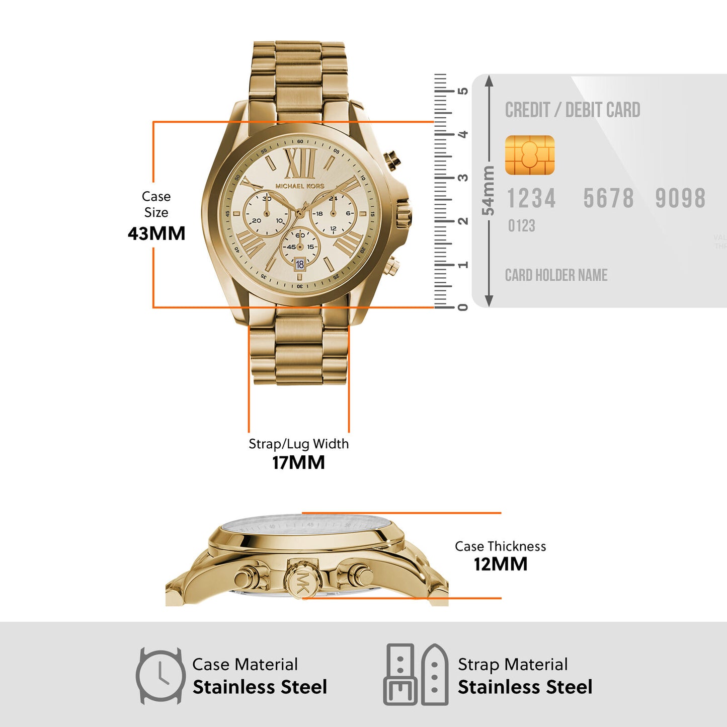 Michael Kors Chronograph Gold & Stainless Steel Women's Watch MK5605