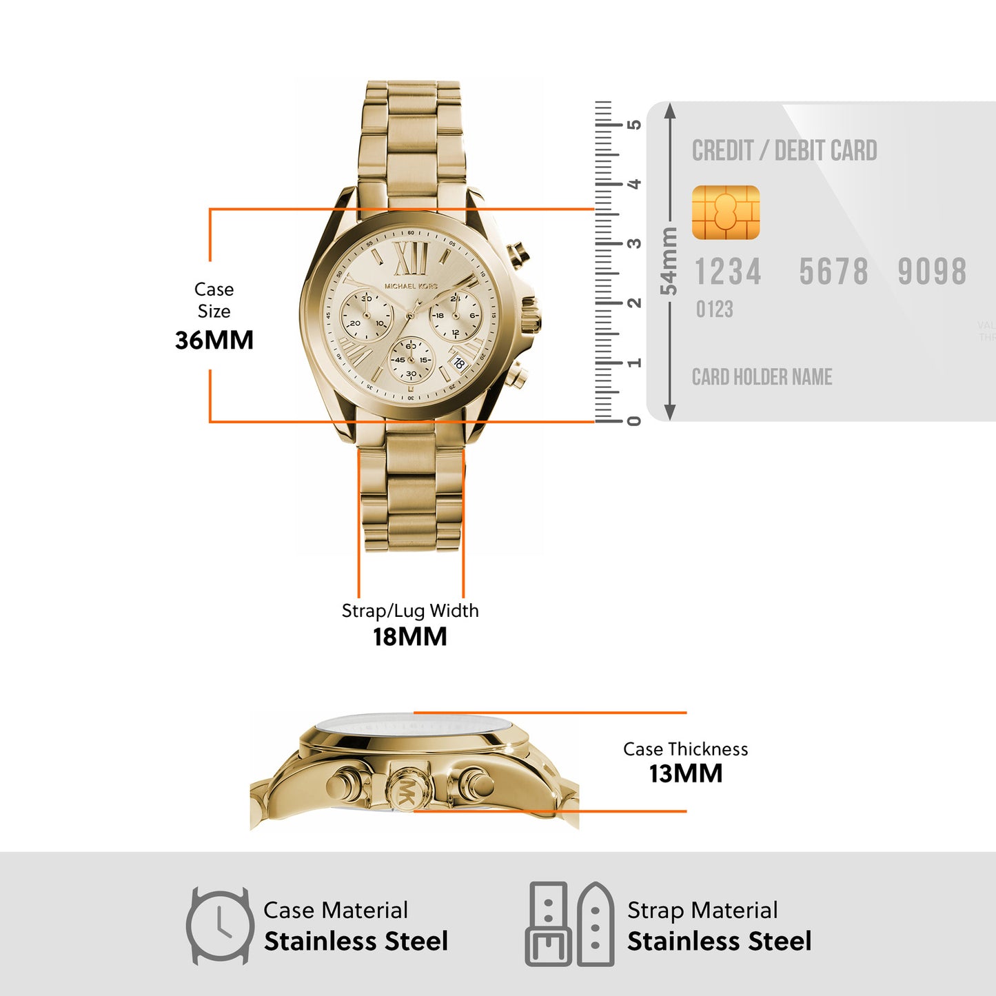 Michael Kors Chronograph Gold & Stainless Steel Women's Watch MK5798