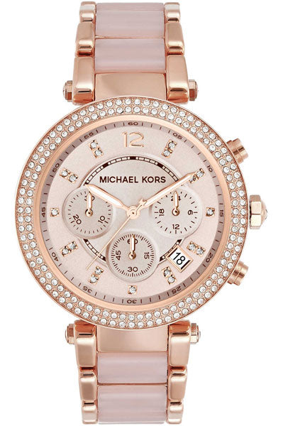 Michael Kors Chronograph Rose Gold & Stainless Steel Women's Watch MK5896