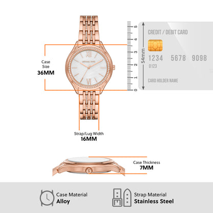 Michael Kors Analog White & Stainless Steel Women's Watch MK7076