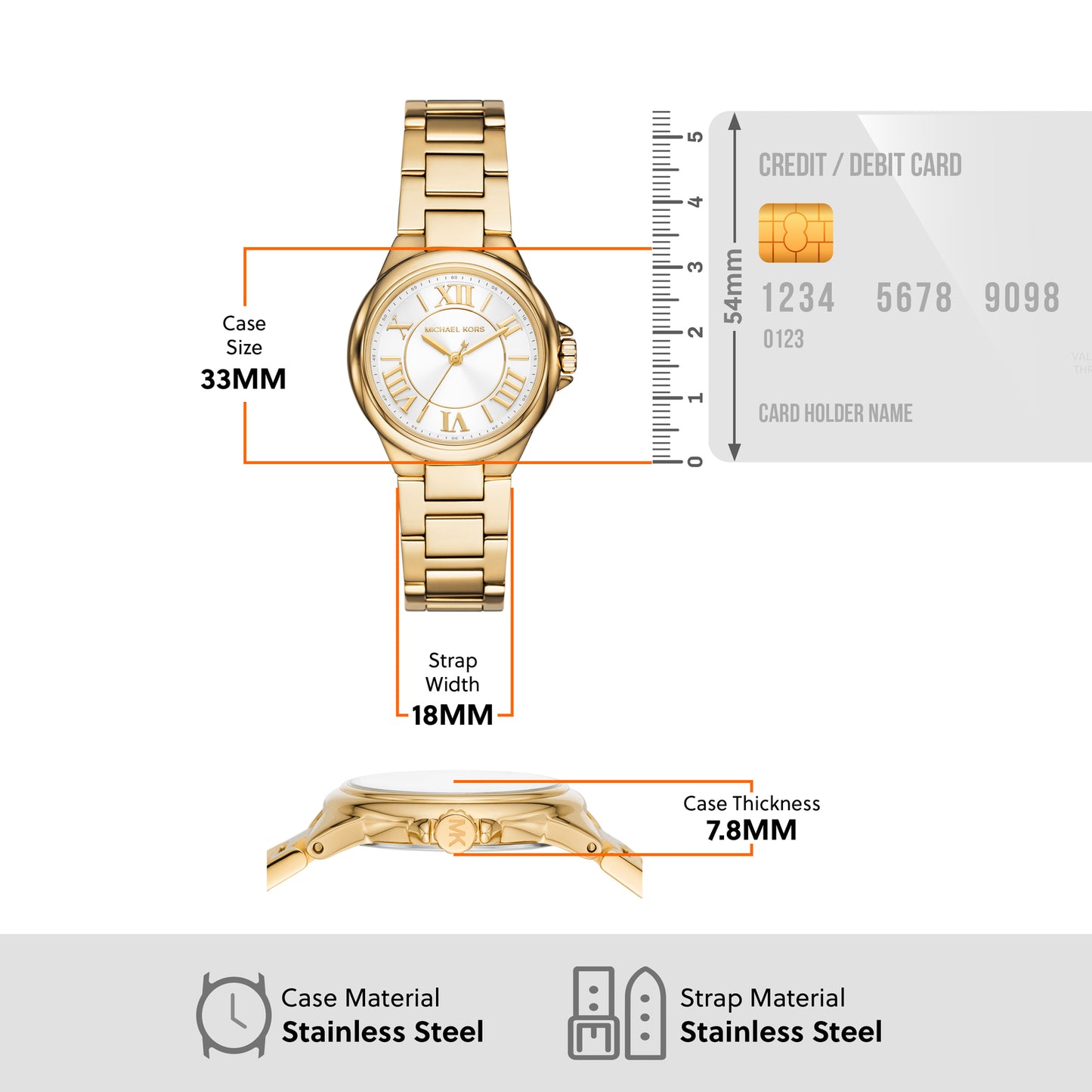 Michael Kors Analog White & Stainless Steel Women's Watch MK7255