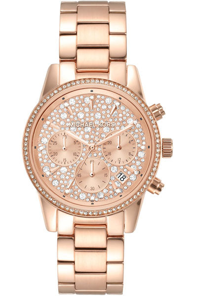 Michael Kors Chronograph Rose Gold & Stainless Steel Women's Watch MK7302