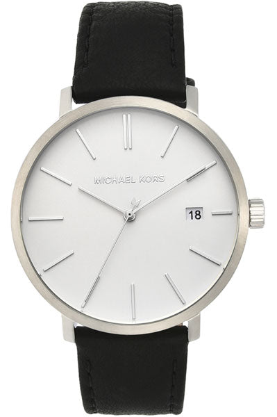 Michael Kors Analog Silver & Leather Men's Watch MK8674