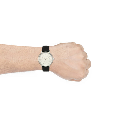 Michael Kors Analog Silver & Leather Men's Watch MK8674