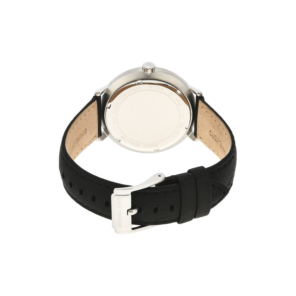 Michael Kors Analog Silver & Leather Men's Watch MK8674