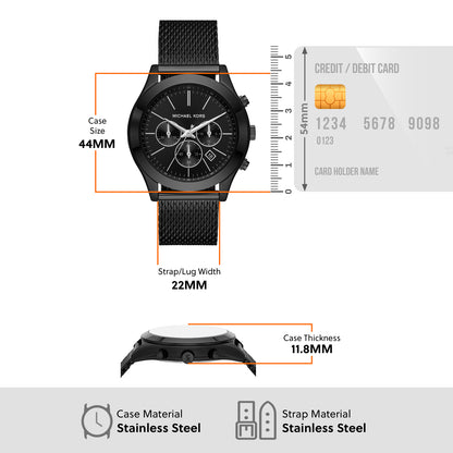 Michael Kors Chronograph Black & Stainless Steel Men's Watch MK9060
