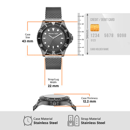 Michael Kors Analog Gray & Stainless Steel Men's Watch MK9093